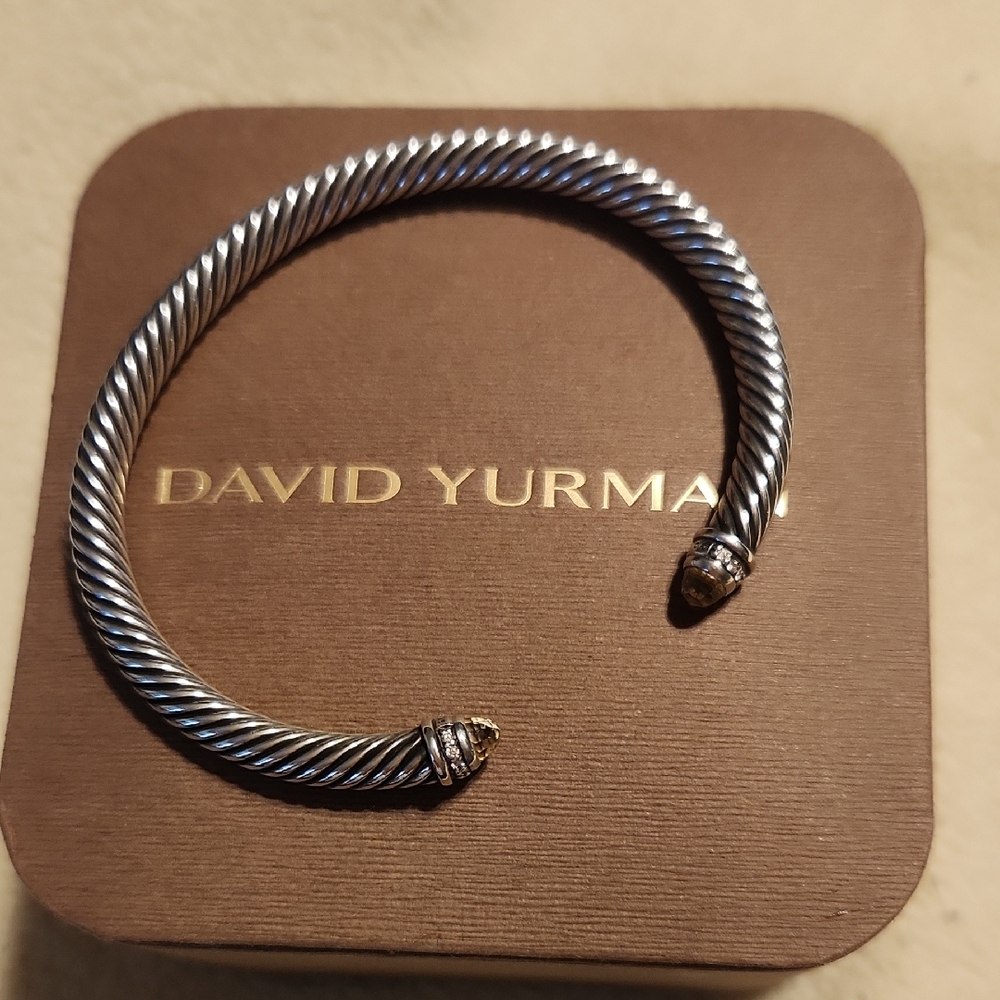 David Yurman Silver, Morganite & Diamonds Cable Bracelet